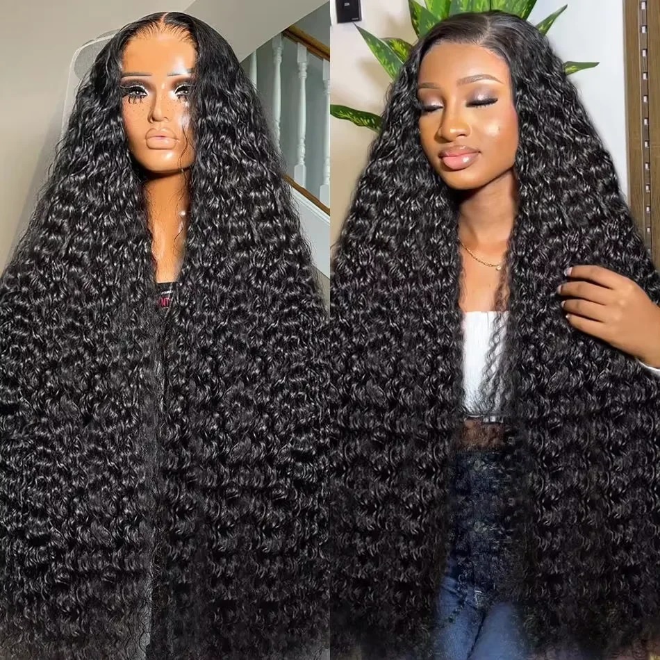 36 Inch Burmese Curly Hair Wig 13x4 Hd Transparent Lace Front Wigs Deep Wave Wig Human Hair 13x6 Wear and Go Glueless Wig