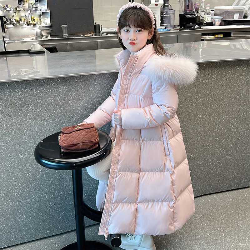 Fashion Girls Down Jacket Thickened Hooded Windbreaker Coat for Kids 27 Years Winter Cotton Warm Outerwear Children ClothesT251016