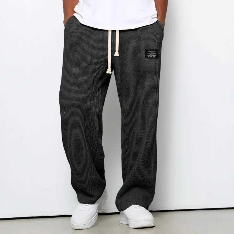 European American Mens Spring and Autumn Trendy Brand Loose Drape Straightleg Sweatpants and Wideleg Sporty Casual Trousers J251203