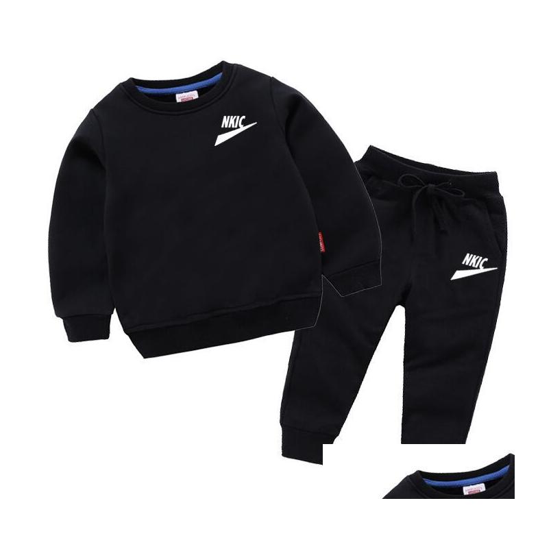 Clothing Sets Children Brand Autumn Sports Suit Fashion Boys Girls 100 Cotton Sweatshirts Pants Outfit Kids Tracksuit For 2Pcs/Set D Otcxh