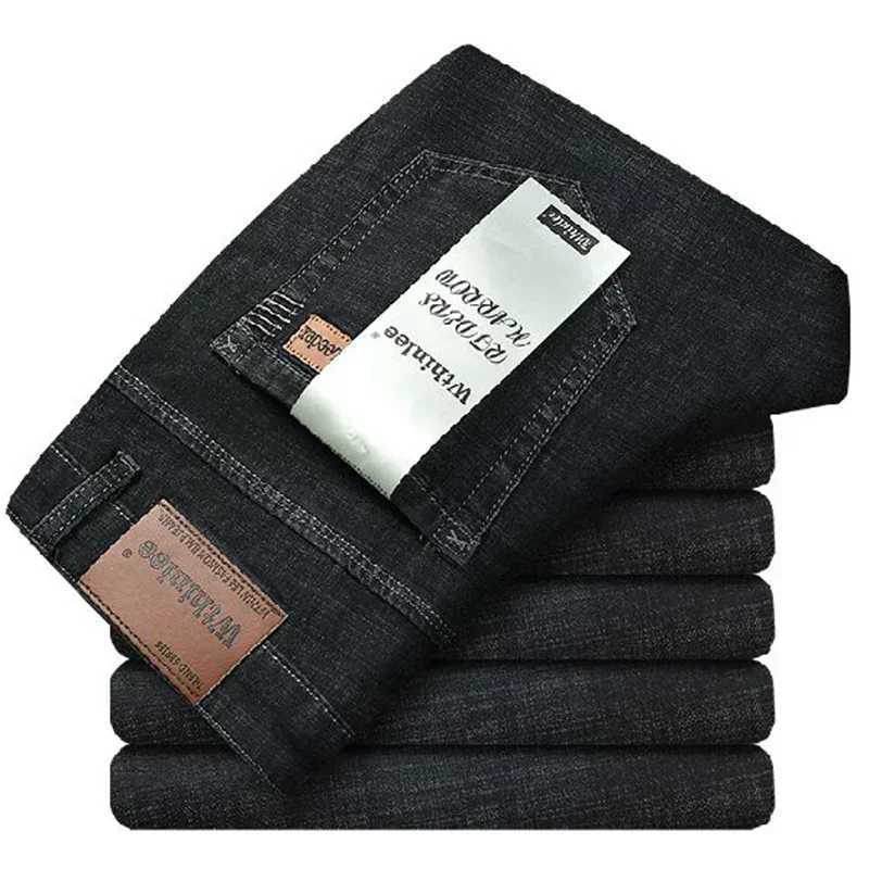 Men Fashion Stretch Jeans Male Classic Business Slim Fit Straight Leg Denim Trousers Solid Casual Long Pants J251016