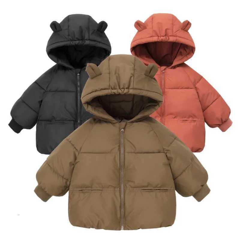 Kids Boys Girls Christmas Hooded Jacket Winter Thicken Warm Baby Solid Color Outerwear Fashion Zipper Casual Clothes 26 YearsT251016