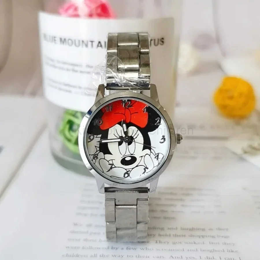 Disney Childrens Watch Mickey Mouse Minnie Gold Silver Watch Childrens Boys Girls Watches Steel Students Quartz Watch H251016