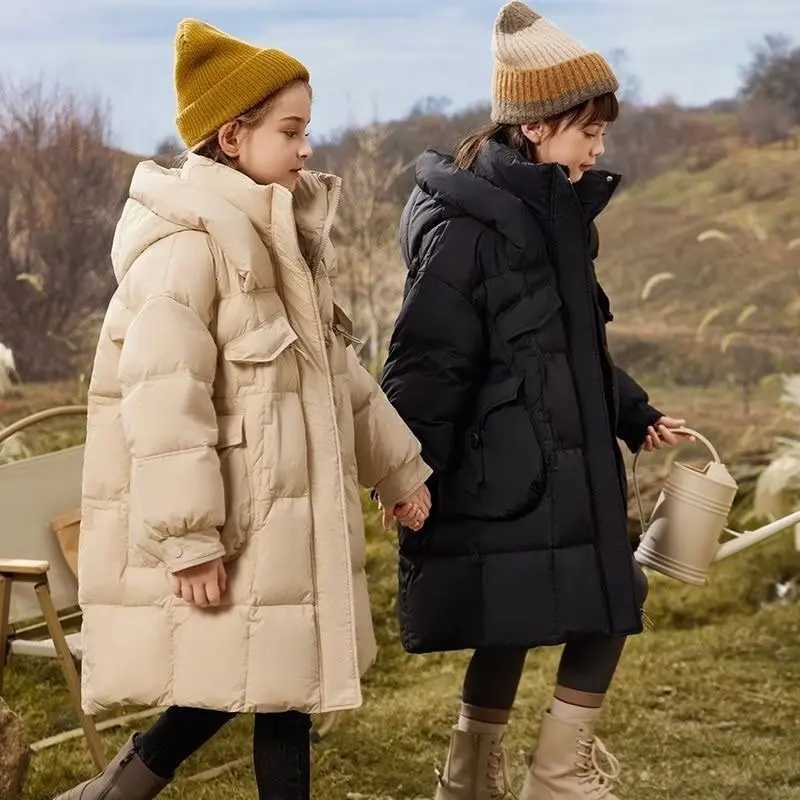 Long Jacket For Girls Winter New 30 Korean Thick Warm Outerwear Boys Kids Parka Winter snowsuit Teenage 10 12 14 yearsT251016