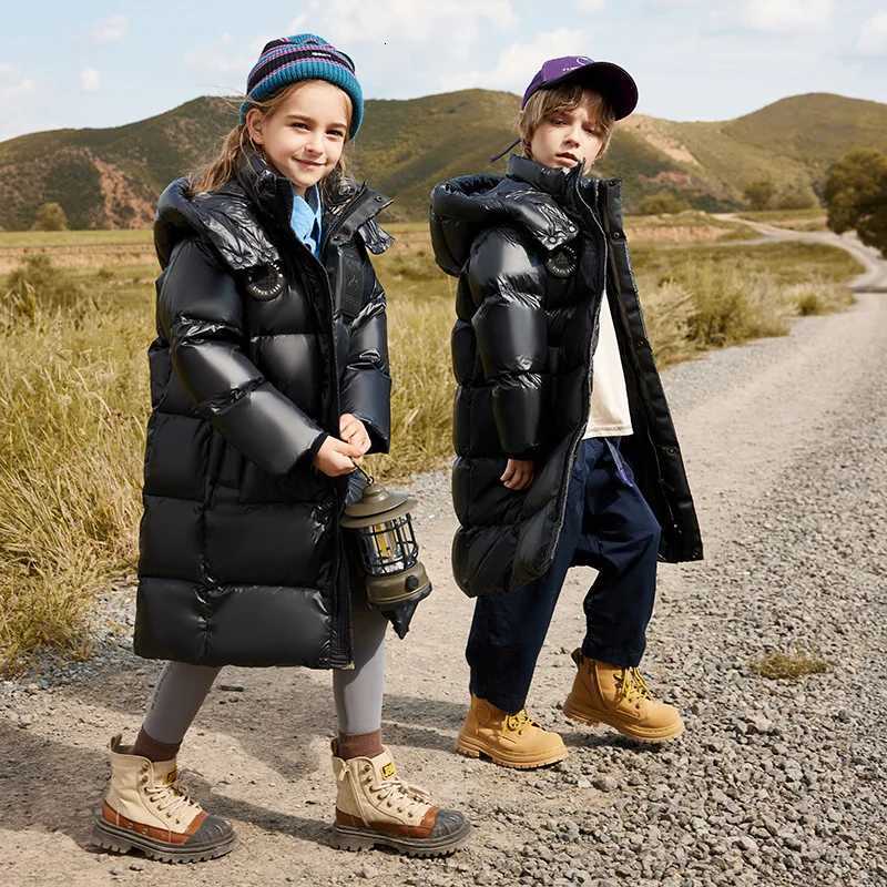 Duck Black Gold Childrens Down Jacket Winter Clothes 90 White Duck down Medium and Large Childrens MidLength Thickened CoatT251016