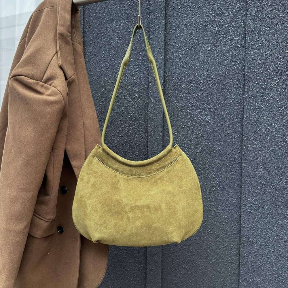 Luxury bag Genuine Leather for Women Autumn Winter New Matte Cowhide Persimmon Fashion Versatile High end Suede Shoulder Bag