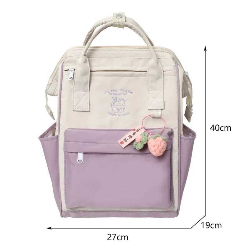 Largecapacity Junior High School Student Schoolbag Color Matching Simple Waterproof Backpack Leisure Travel Storage Bag T251016