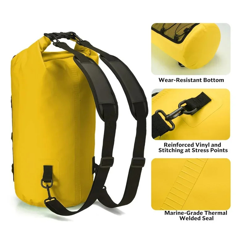 Swimming PVC Pack Dry Bag Backpack for Women Men 20L 30L Waterproof Shoulder Kayak Trekking Drifting Rafting Surfing Boating Bag 251016