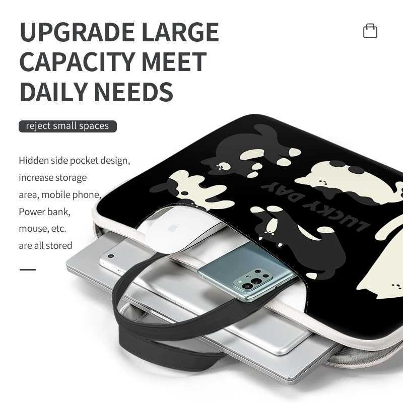 Laptop Bag Sleeve Handle Bag13 14 15 17inch Cartoon Dog Waterproof Shockproof Case Graffiti Laptop Backpack Messenger Bag CaseW251015