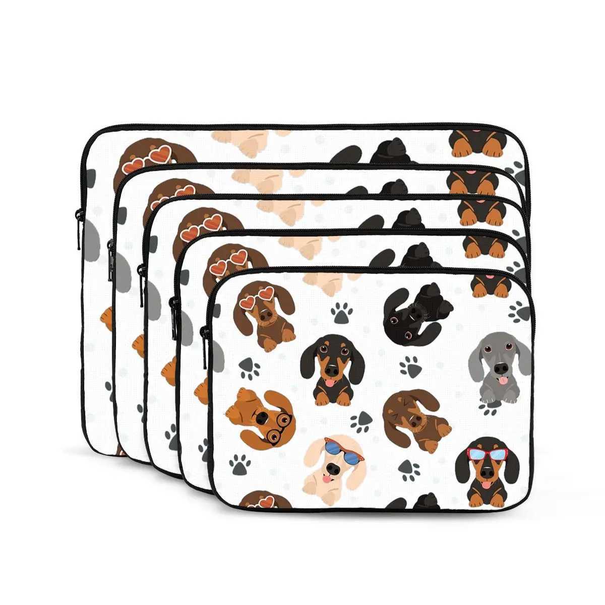 Happy Dachshund Sausage Dogs Notebook Laptop Bag Case Pouch 10 12 13 15 17 Inch For Macbook Air Pro Tablet Shockproof Case BagW251015