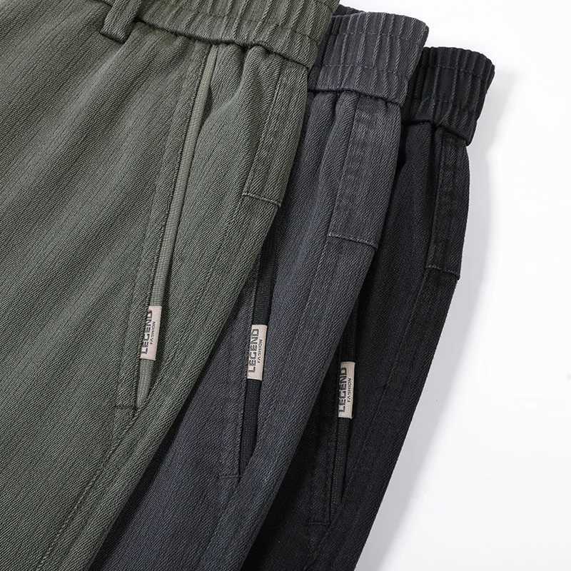 Mens Outdoor Lyocell Loose Straight Denim Pants 2025 Autumn Winter Waist Elastic Casual Versatile Pants Plus Size 5XL J251016