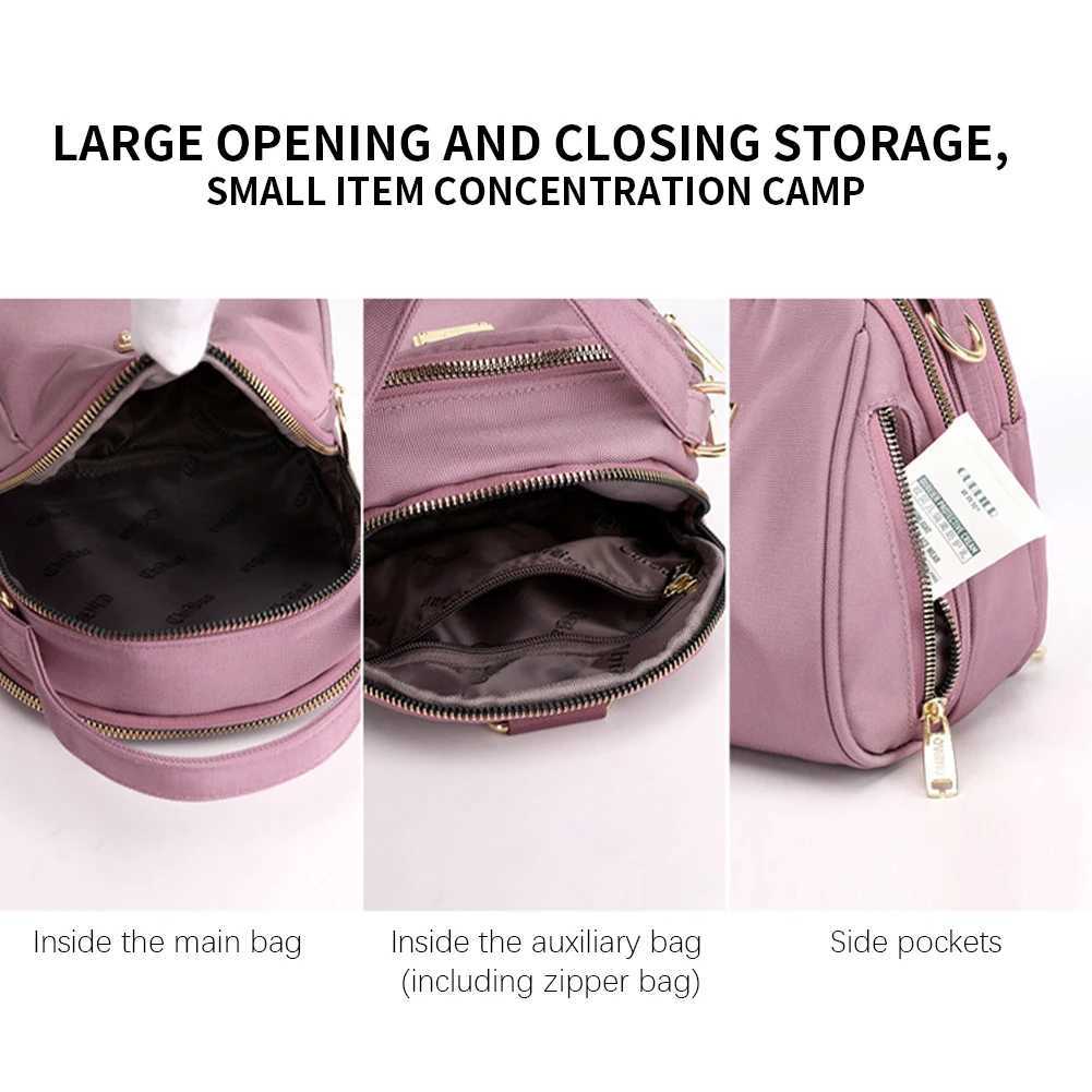 Mini Ladies Backpack Nylon Handbags Purse Women Shoulder Crossbody Bags Casual Pure Color Female Messenger Bags TopHandle BagsT251016