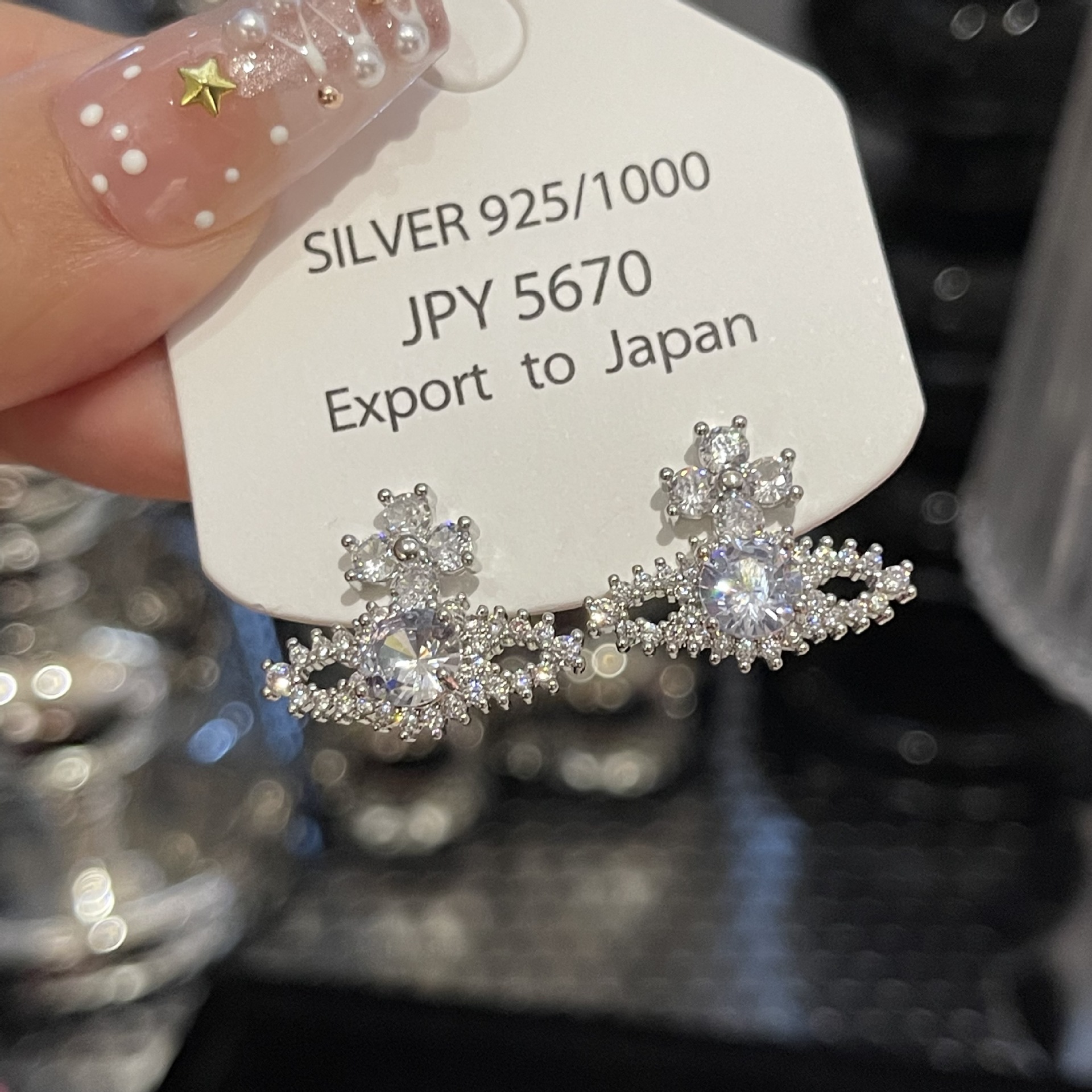 Designer Earring Saturn Star Srud Earrings With Zircon Diamond 925 Silver Needle Earrings for Women Earbone Clip Simple Fashion Gift Jewelry