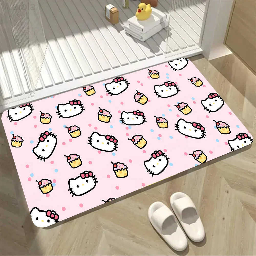 Sanrio Cartoon HHello KKitty Floor Mat Doormats Home Carpet Foot Mat Bathroom Absorbent Mats AntiSlip Mats Home Decor Supplies L251016