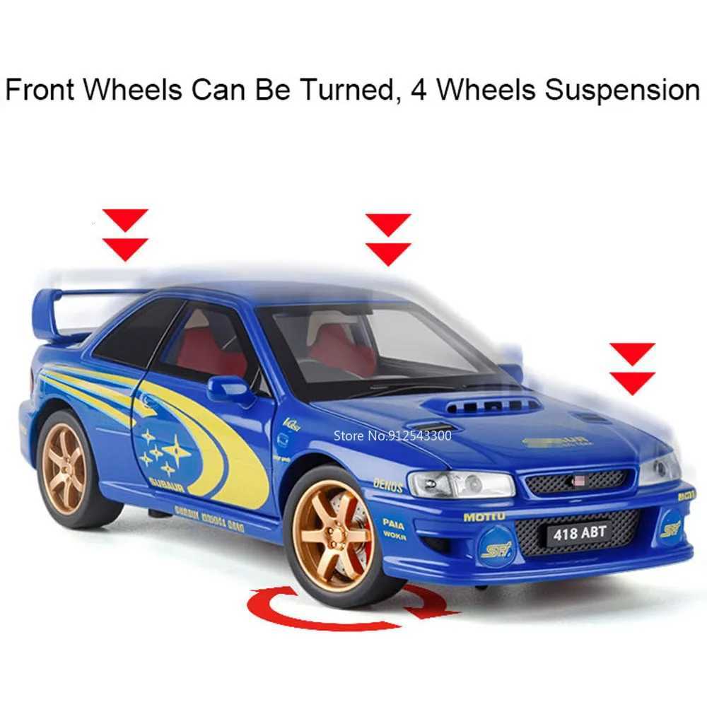 1:32 Scale Subaru Impreza STI Alloy Car Toy Model Doors Opened Shock Absorption Vehicle Models Sound Light Gifts for Children M251016
