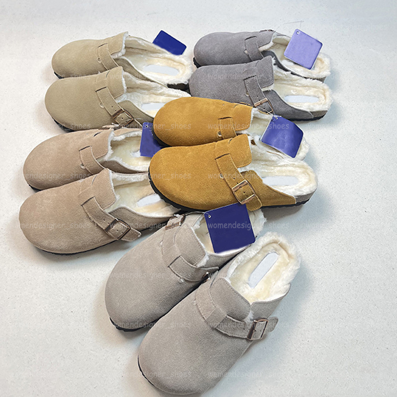 Designer Clogs Sandals Mens Womens Flat Slides Clog Slippers Cork Fashion Round Toe Summer Genuine Leather Favourite Beach Shoes Slip On Size 35-46