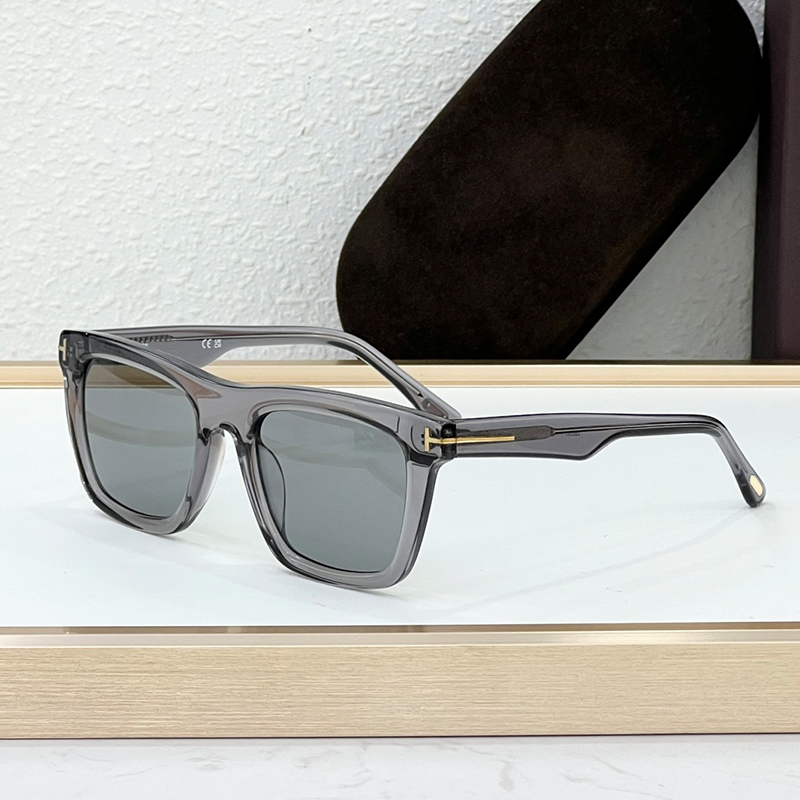 Designer Sunglasses For women Lelio Sunglasses Men FT 1207 Crystal Acetate Grey Lenses Square Sunnies Trendy streety shooting Retro glasses 100% UV PROTECTION