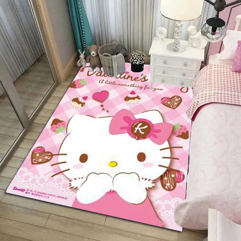 Sanrio Hello Kitty Painting Area Rug Carpet for Home Living Room Childrens Bedroom Sofa Nonslip Kids Doormat Decor Mat Gift L251016