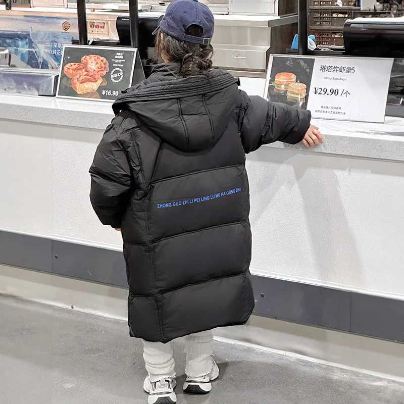 Girls down Coat Winter 2024 New Western Style Girls Childrens Long Thickened Warm Little Girl CoatT251016