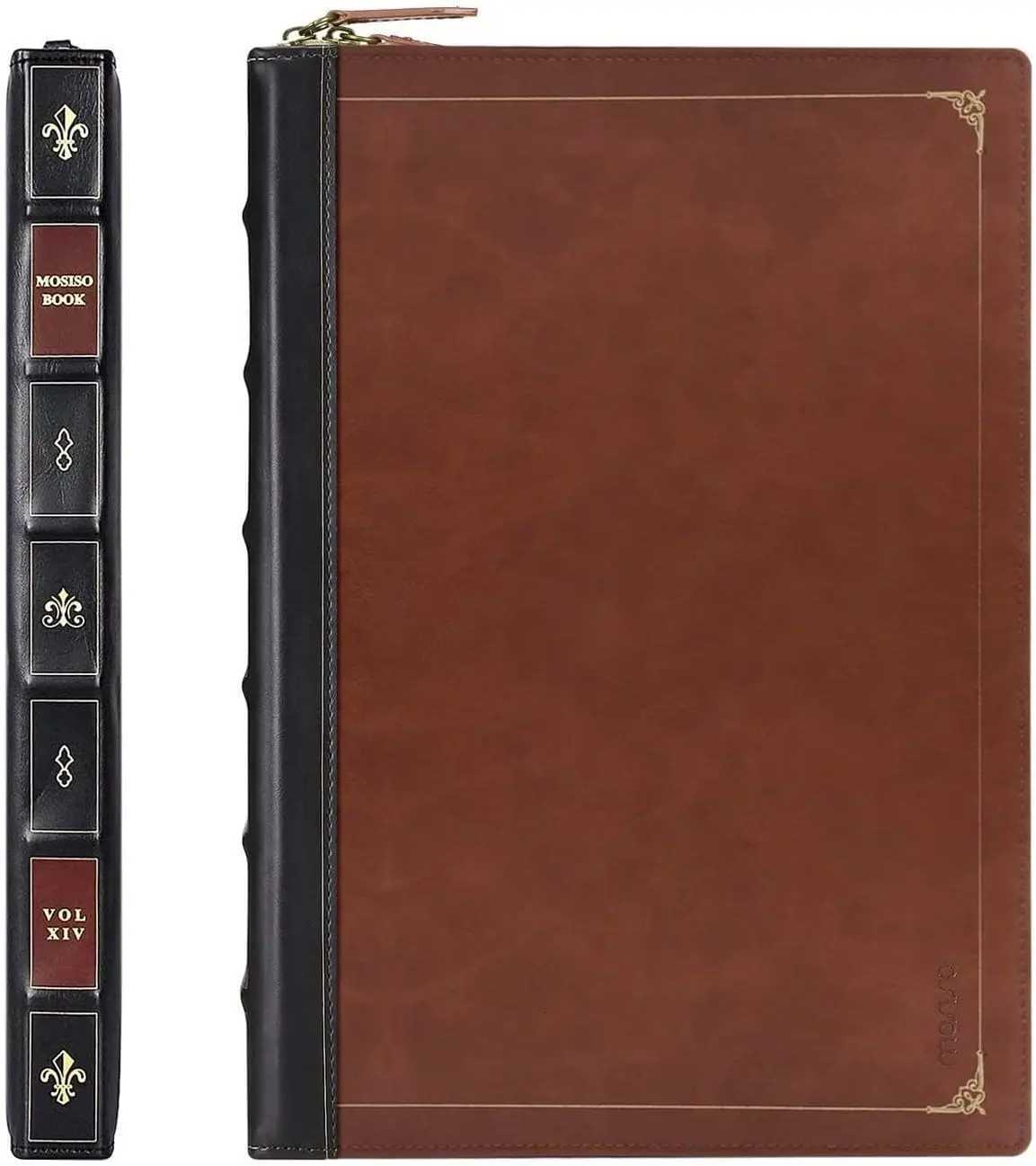 MOSISO Laptop Sleeve Case for MacBook Air 13 inch A3240 A3113 A2681 Air 15 Pro 14 Pro16 PU Leather Vintage Portfolio Cover BrownW251015