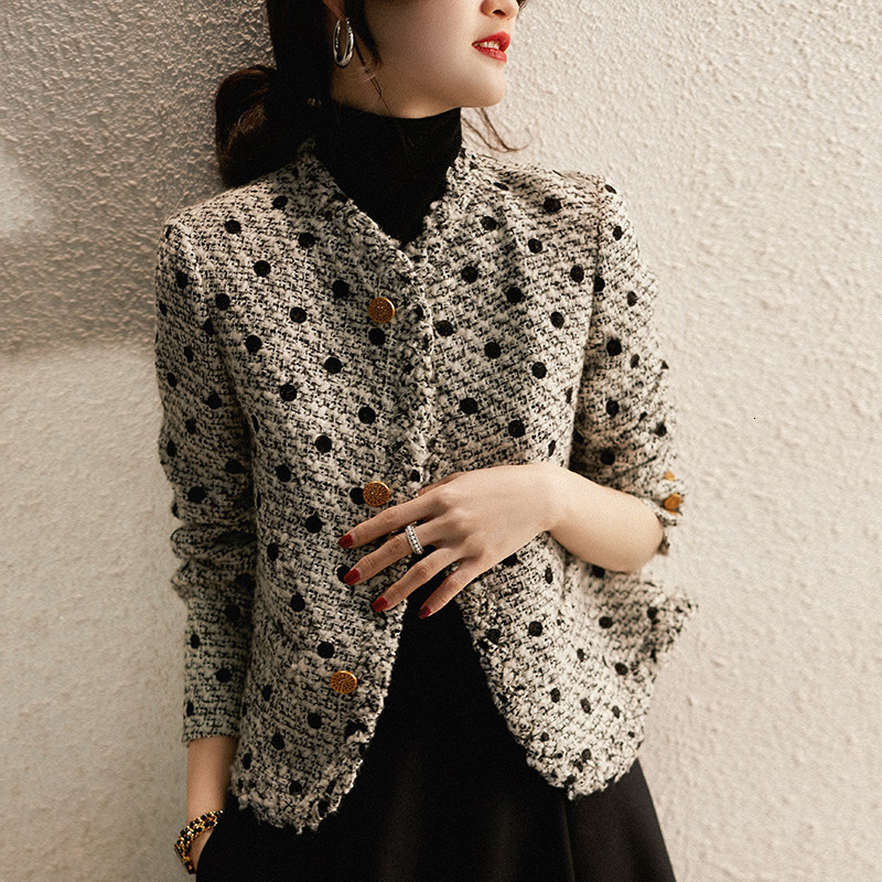 2025 Designer Jacket Autumn/Winter New Top Women's design Jacket Autumn/Winter New Elegant and Exquisite Floral Luxury Casual Jacket Polka Dot To