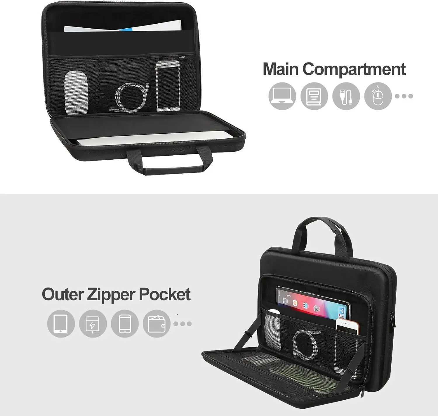 Hard Shell Laptop Sleeve for 13 14 15 16 17 inch Macbook Air Pro M1 M2 M3 M4 HP Notebook Handbag Waterproof EVA Protective CaseW251015