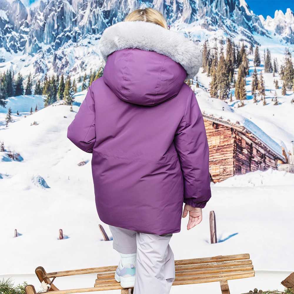 Dave Bella Girls Thicken Down Parka Hooded Jacket Children Winter Warm Down Coats Windproof Outwear Clothes DKH19334AT251016