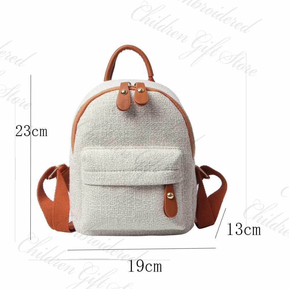 Customized Name Fashionable Backpack Womens Summer New Color Contrast Shoulder Bag Personalized Embroidery Travel Mini BackpackT251016