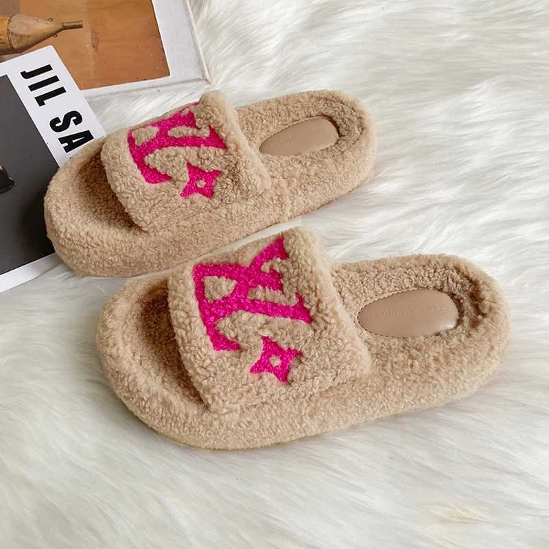 Womens Fi Plush Shoes 2025 Autumn New Outdoor N Slip Cott Slippers Comfortable Height Increase Platform Casual ShoesXJ251016