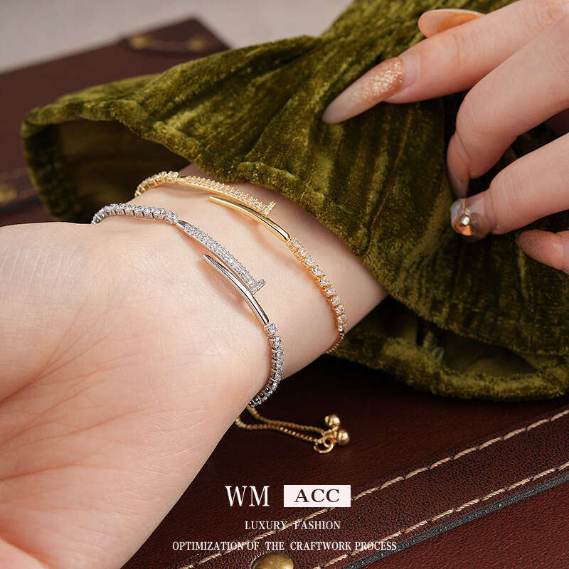 Real Gold Plated Zircon Splicing Smiley Face Bracelet Korean Style Light High-end Fashion Simple Elegant Women's Jewelry ddmypluto