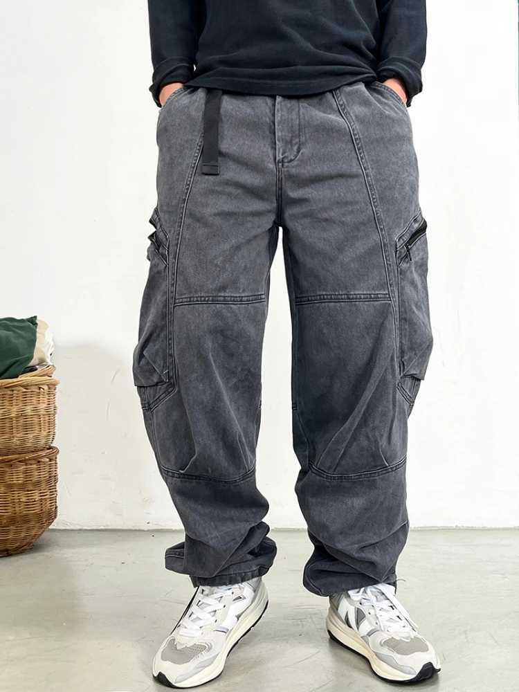 Japanese Streetwear Long Staple Cotton Twill Cargo Pants Men Harajuku Plus Size Casual Work Pants Baggy Trousers J251203
