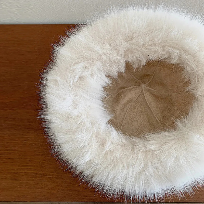 Fluffy Fur Hat Womens Winter Autumn Ear Protection Thickened Snow Ski Cap Korean Style Fashion Solid Color Mongolian Hats 251009
