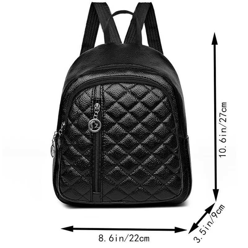 Neutral style backpack for men and women made of PU material with small dual shoulder straps suitable for travelT251016