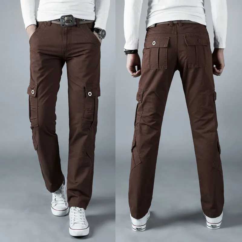 Four Seasons Male loose straight tube multi bag wearresistant and durable auto repair express work pants special soldier pants J251016