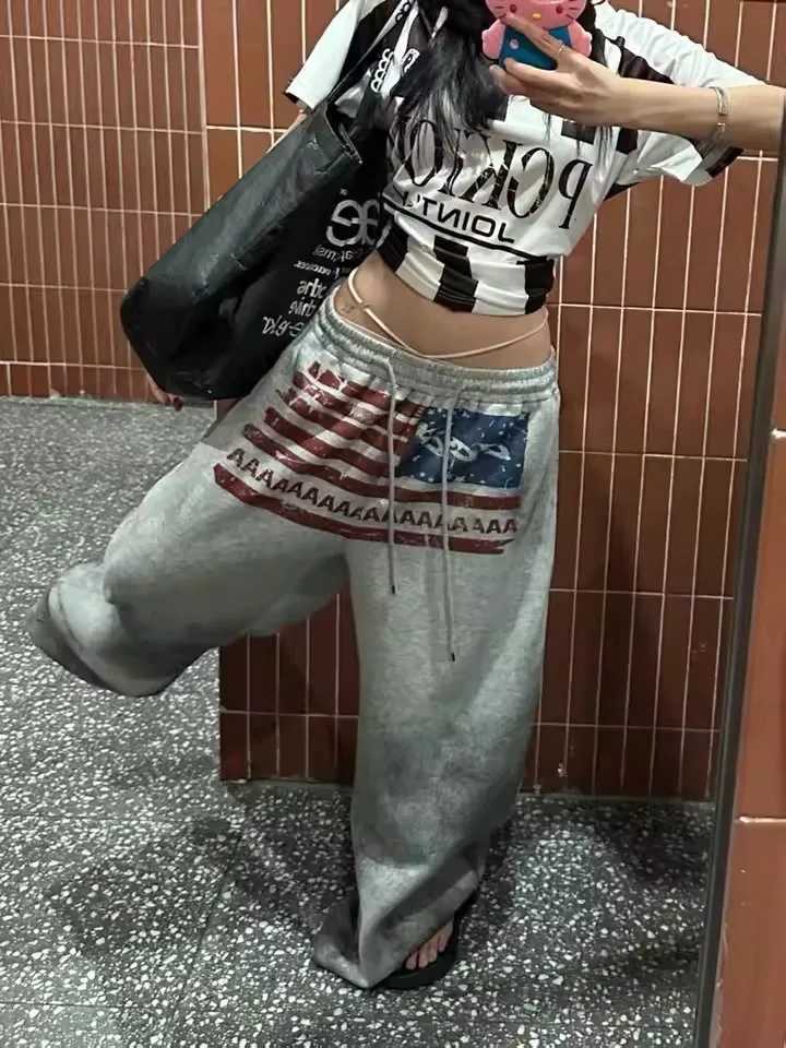 Autumn and Winter Patten Printed Pants Y2K Vintage Baggy Streetwear Straight Sportpant High Waist Casual Jogging Sweatpants J251203