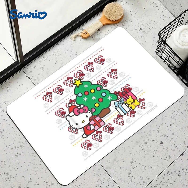 Sanrio for Hello Kitty Carpet Christmas Soft and Doormat with Cartoon Pattern Design Suitable for Bathrooms Home Decoration L251016