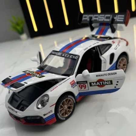 Diecast 132 Porsche 911 997 GT3 RSR Alloy Model Car Miniature Metal Supercar Pullback Vehicle Children Gift for Boys Kid Hottoy W251016