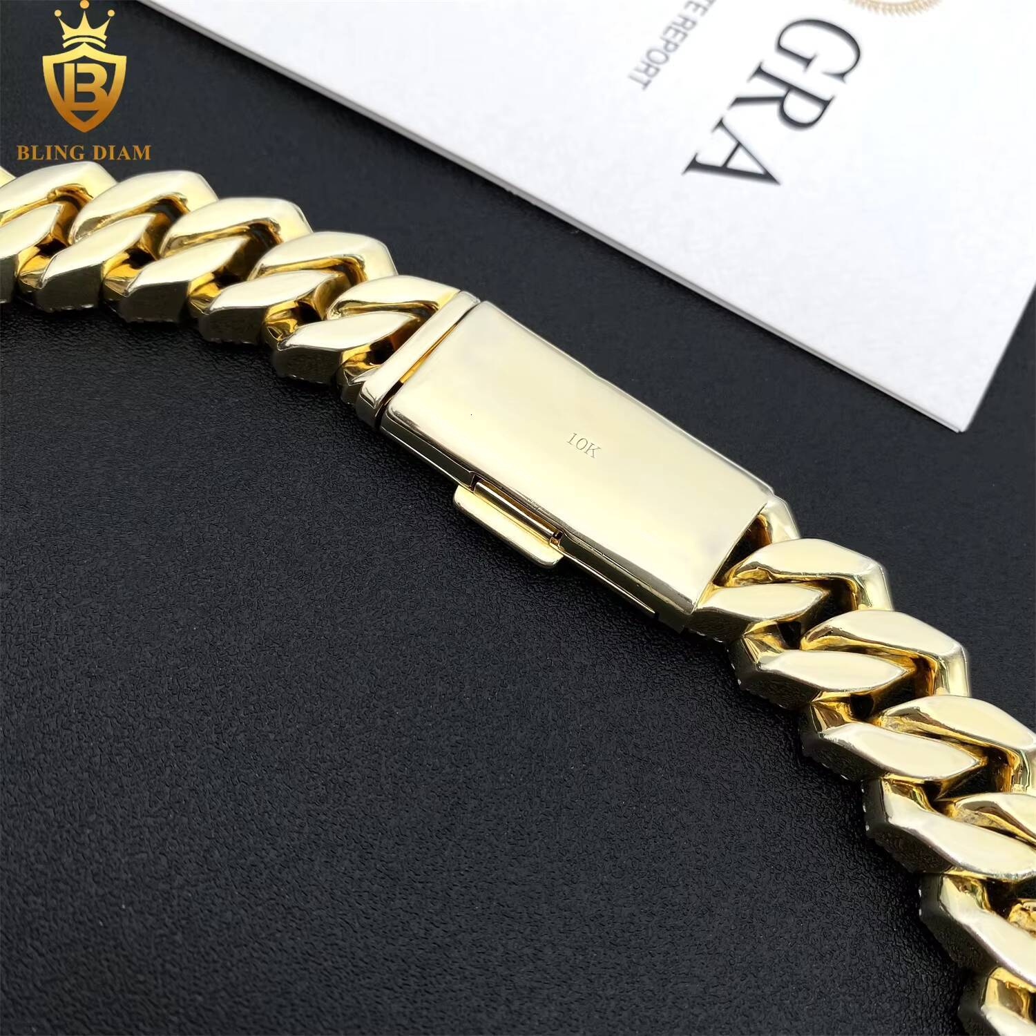 20mm Gold Plated Miami Hip Hop Jewelry Cuban Link Chain 925 Silver 3 Rows Moissanite Iced Out Pass Diamond Tester