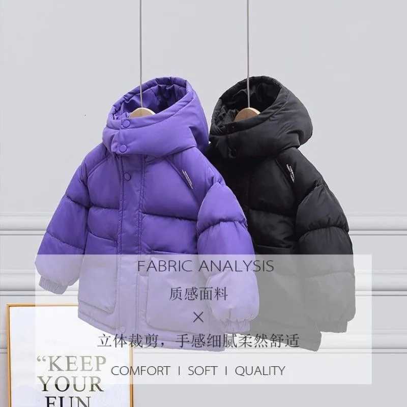 412 Years Girls Jacket Winter New Solid Color Letter Print Thick Warm Hooded Windbreak Coat for Teen Boys Cotton Down OutwearT251016