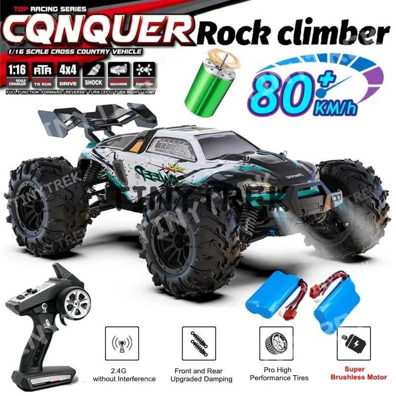 4Wd Remote Control Off-Road 4X4 RC High-Speed Car Super Brushless Dwe76 50 Or 80Km/H Fast Drift Racing Toy For Children And Adults X241101