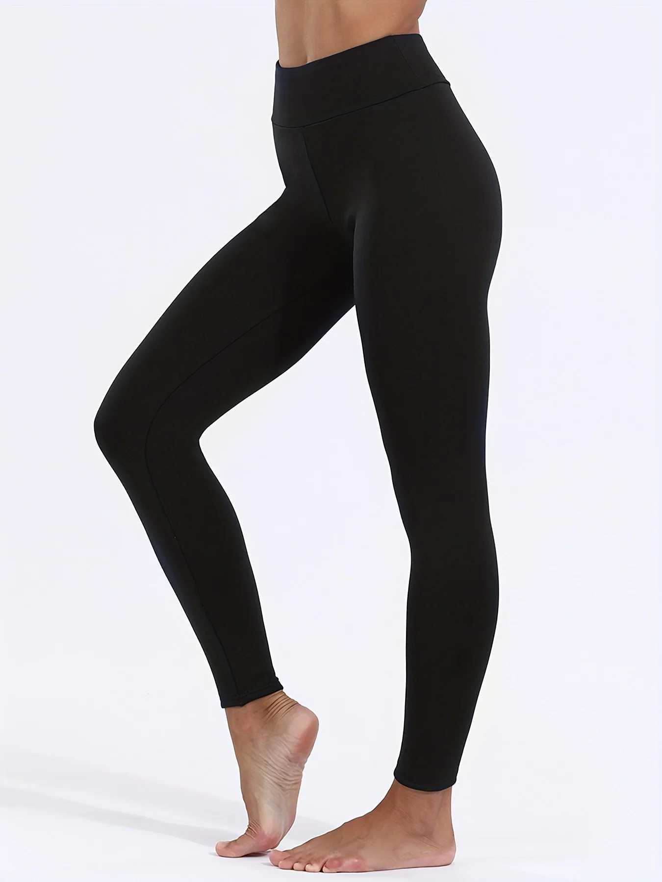 Plush Lined Thermal Pants High Waist Tights For Winter Fleece LeggingsT251016