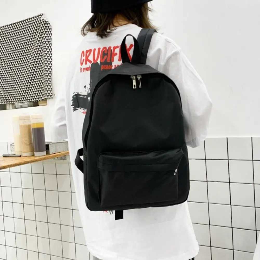 1PC Fashion Solid Color Backpack Gifts Large Capacity Schoolbag Book Bags Simple Travel Backpack School BagsT251016