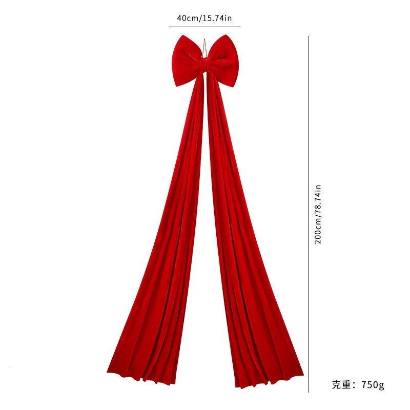Super Large Christmas Bow Pendant Red Velvet Xmas Tree Bowknot Pendant Ornaments for Home Decor Year Party Gifts Decoration 251015