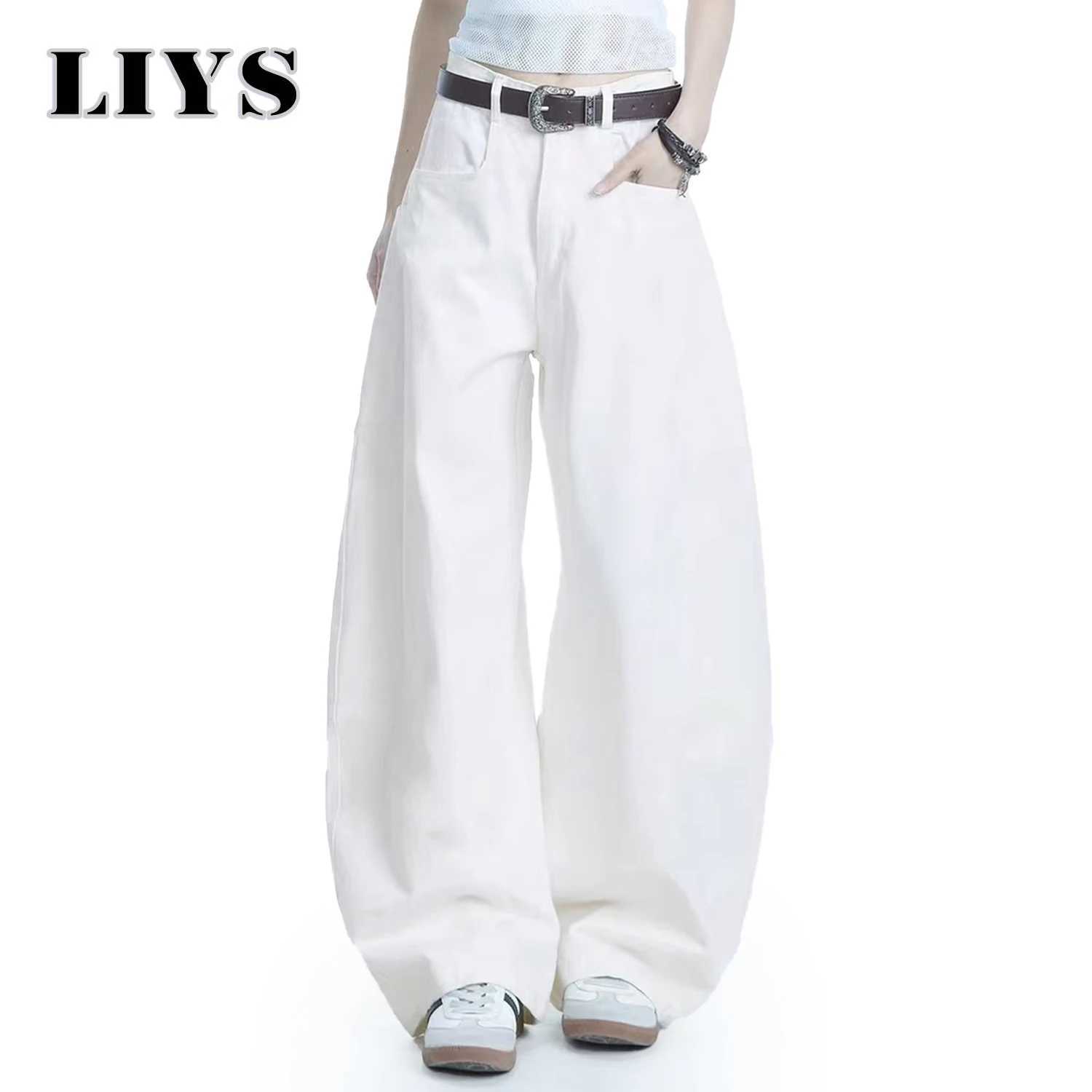 Mens White Baggy Machete WideLeg Jeans Daily Casual Denim Pants Solid Business Ladies Balloon Pants High Street Mens Clothes J251016