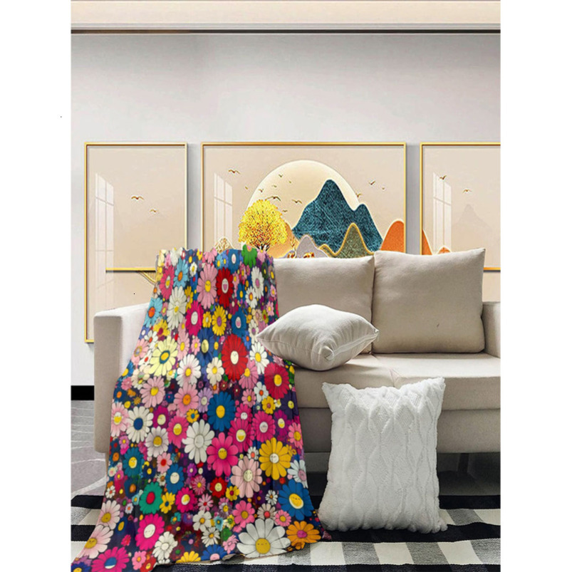 Small flower blanket special nap blanket nap new cheap machine washable fashion trend personality cover blanket printing