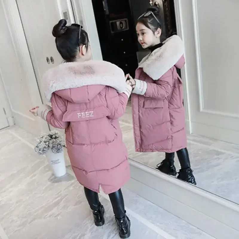 Children Winter Jackets Warm Down Cotton Coat New Girls Clothing Parka Fur Collar Coat Girl Thicken Overalls Hooded Kids ClothesT251016