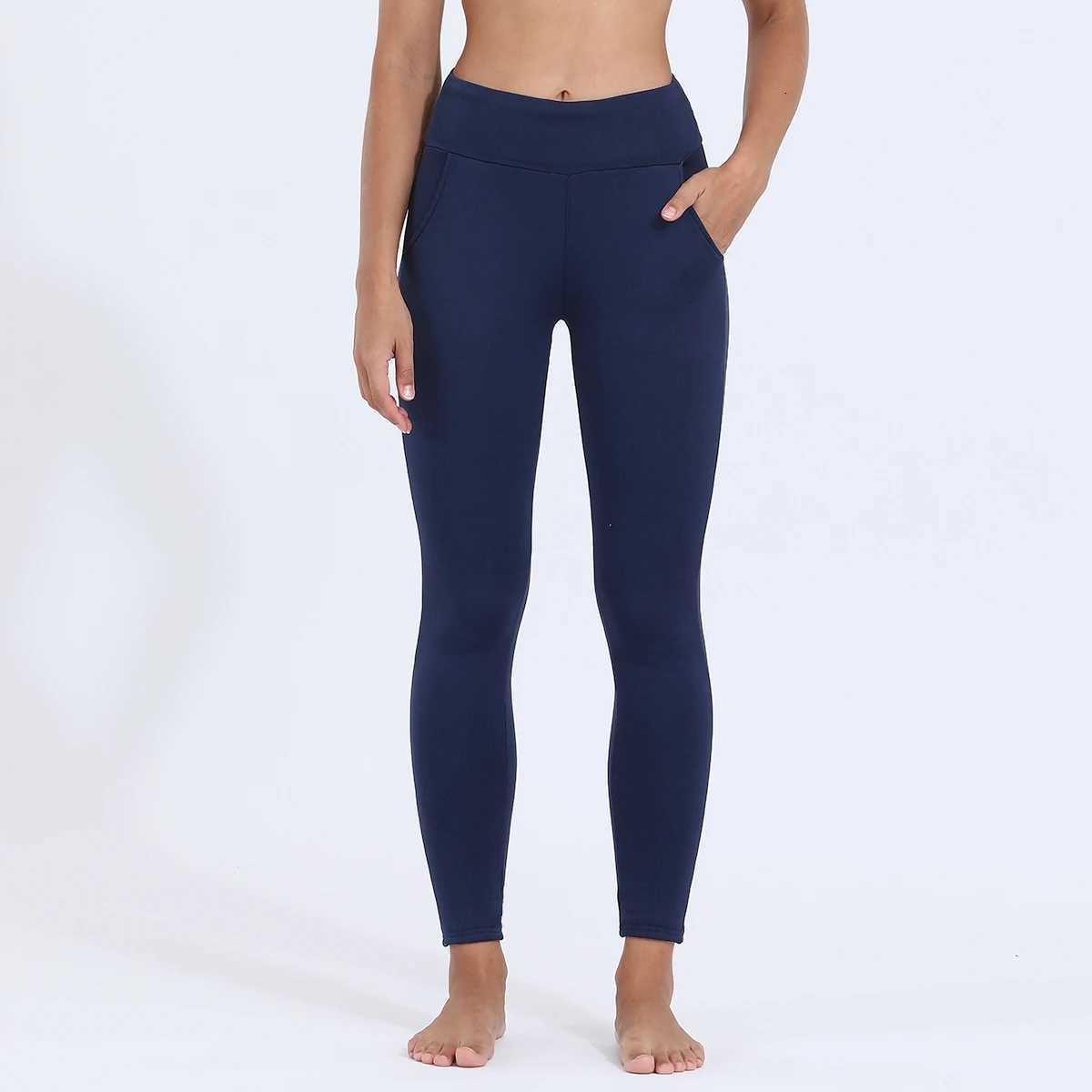 Womens Thickened Pocket Outdoor FleeceLined Leggings For High Waisted Winter Casual Warmth And Cold Protection PantsT251016