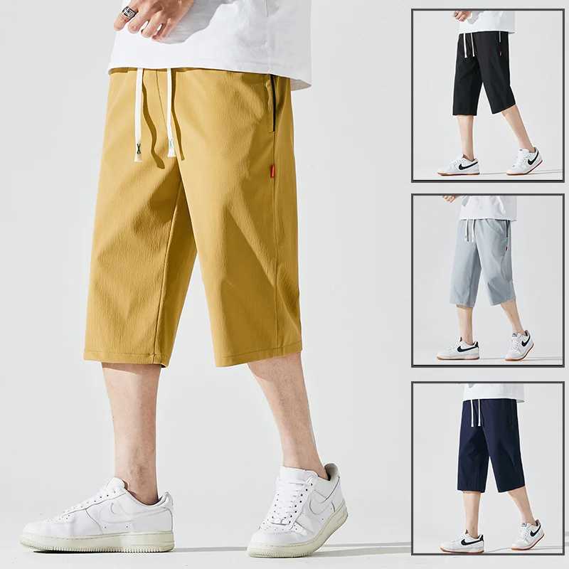 Elegant Fashion Harajuku Slim Fit Ropa Hombre Loose Casual Shorts Solid All Match Sports Shorts Thin Style Pockets Capri Pants J251016