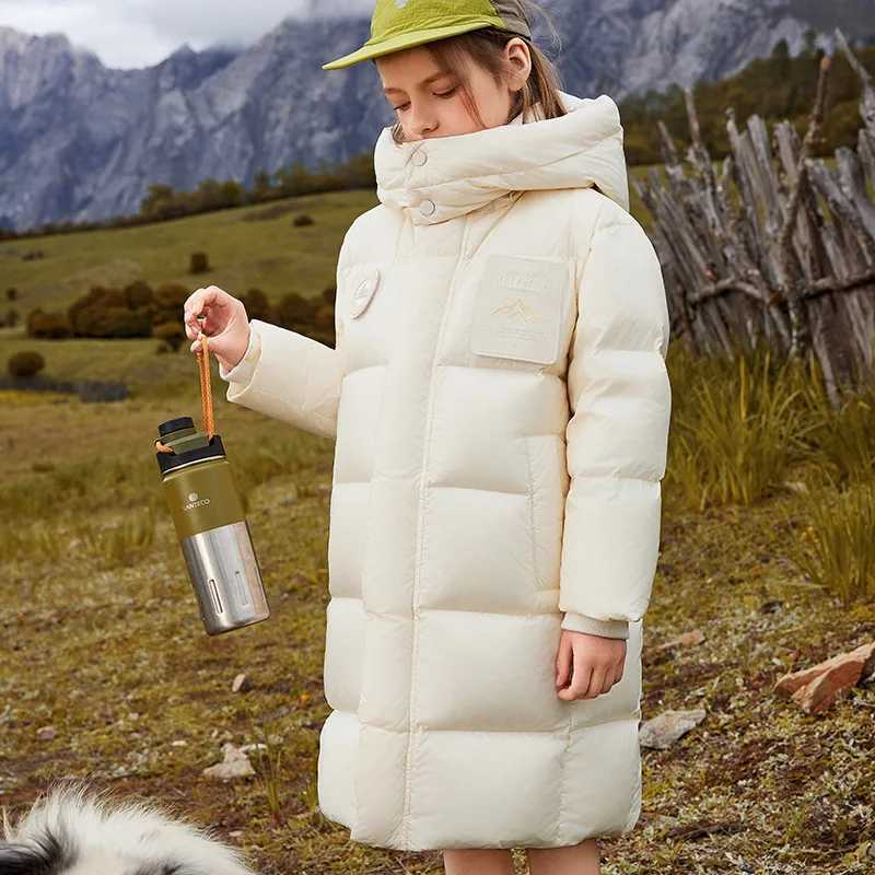 Duck Black Gold Childrens Down Jacket Winter Clothes 90 White Duck down Medium and Large Childrens MidLength Thickened CoatT251016
