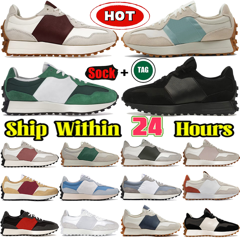 Designer 327s running shoes men women triple black nightwatch varsity green beige white gum maroon light grey outdoor low sneakers fashion mens sports trainers